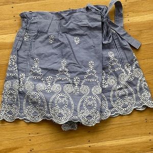 Zara | Blue & Wht Gingham Skort | XS